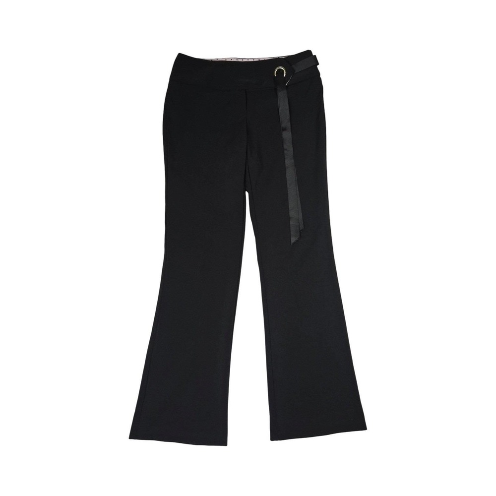 VTG y2k 90s Black Flare Leg Trousers Grommet Ribbon USA Joe Benbasset 6/8